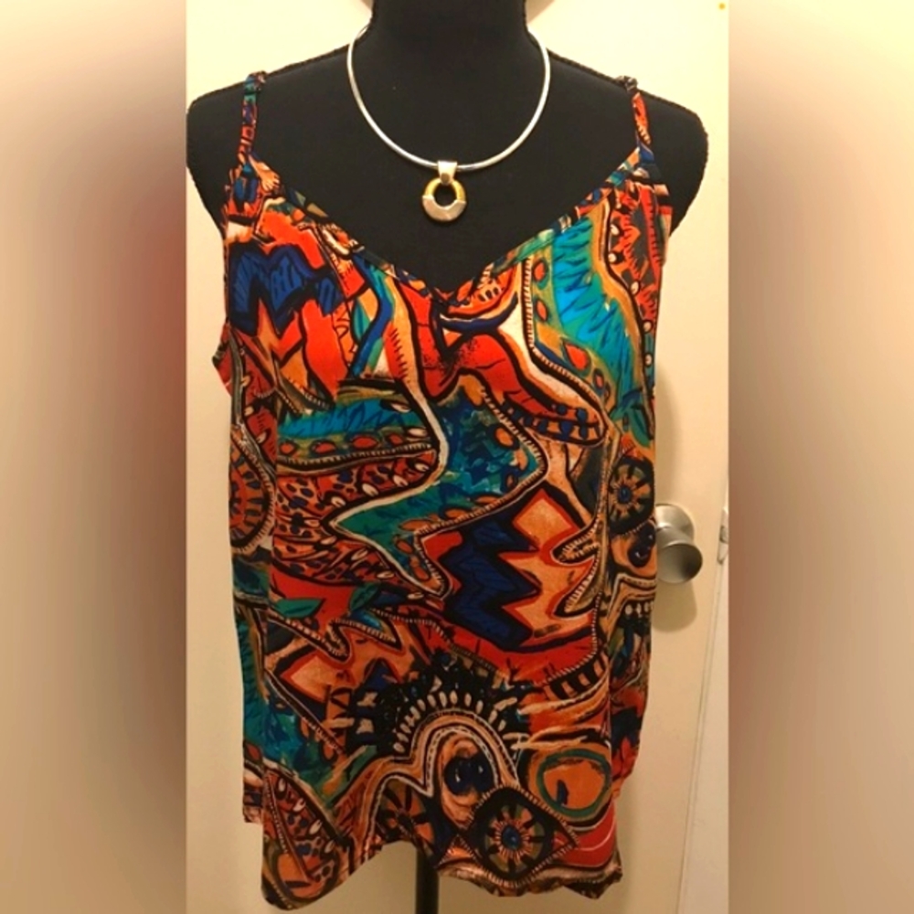 D) Ladies Boho Lightweight tank with adjustable Straps